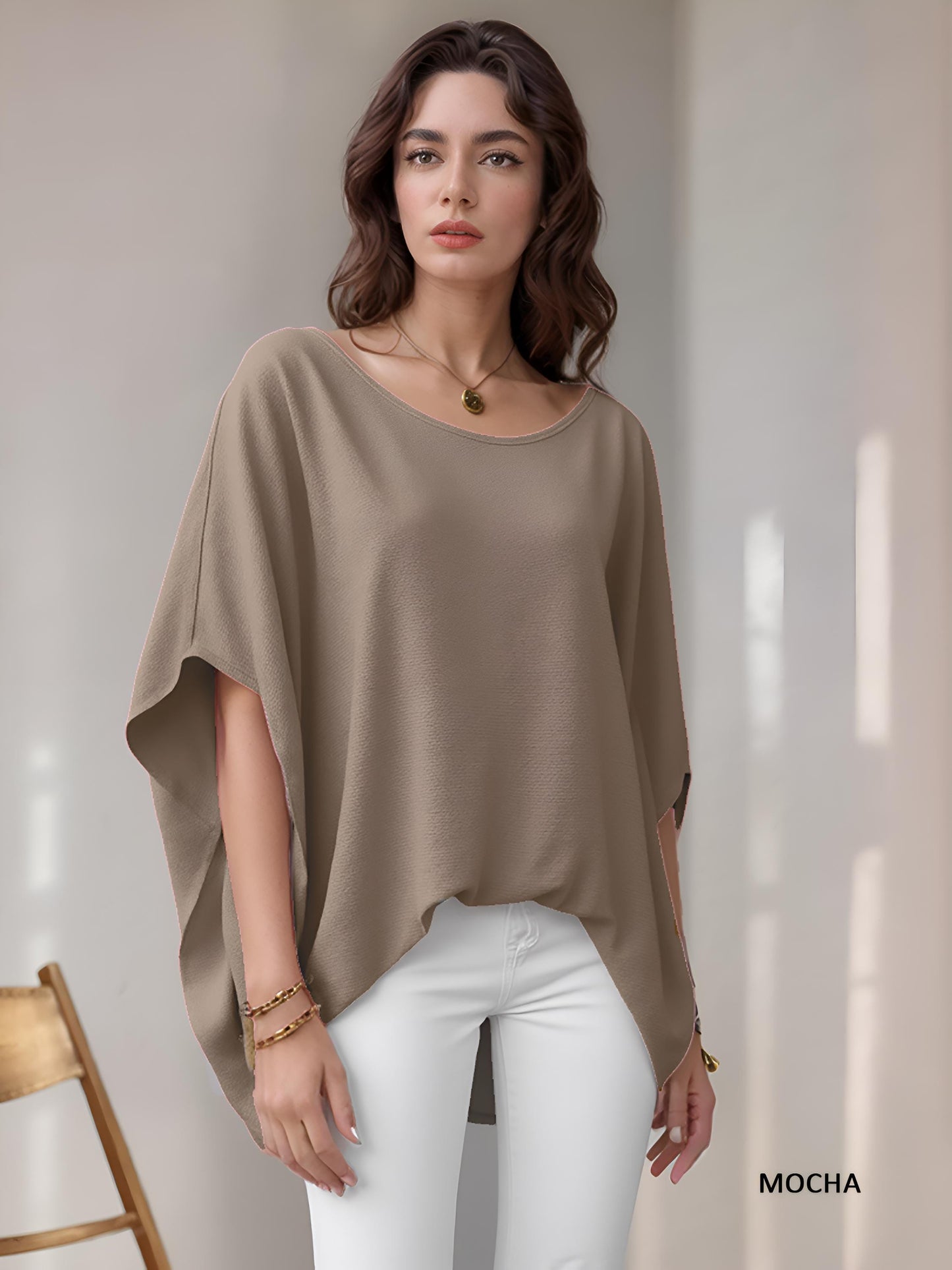 Oversized Draped Tunic Top, Comfortable, Elegant, Minimalist Chic, Blouse, Available in Petite, Plus, Tall, Handmade in USA