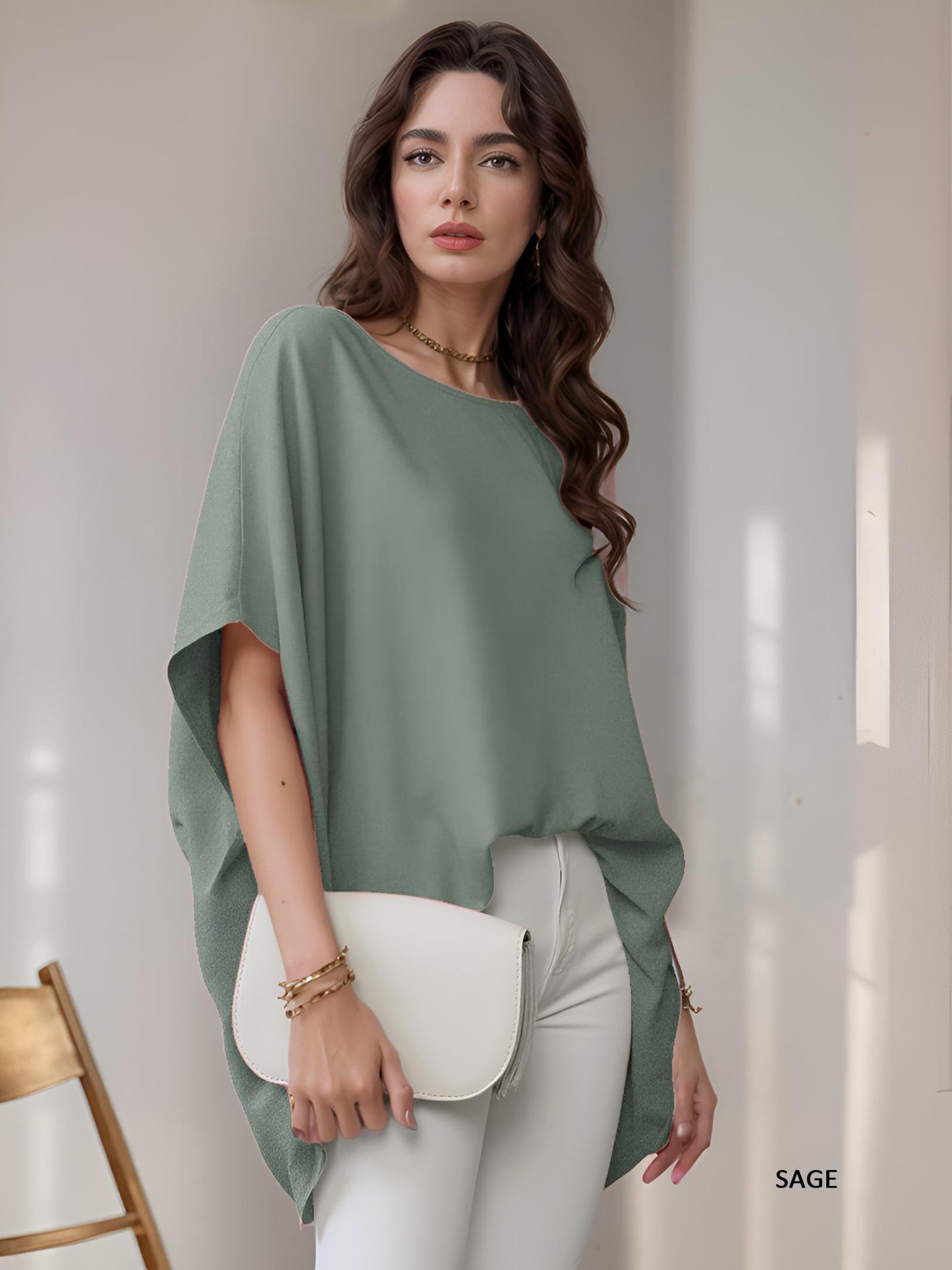 Oversized Draped Tunic Top, Comfortable, Elegant, Minimalist Chic, Blouse, Available in Petite, Plus, Tall, Handmade in USA
