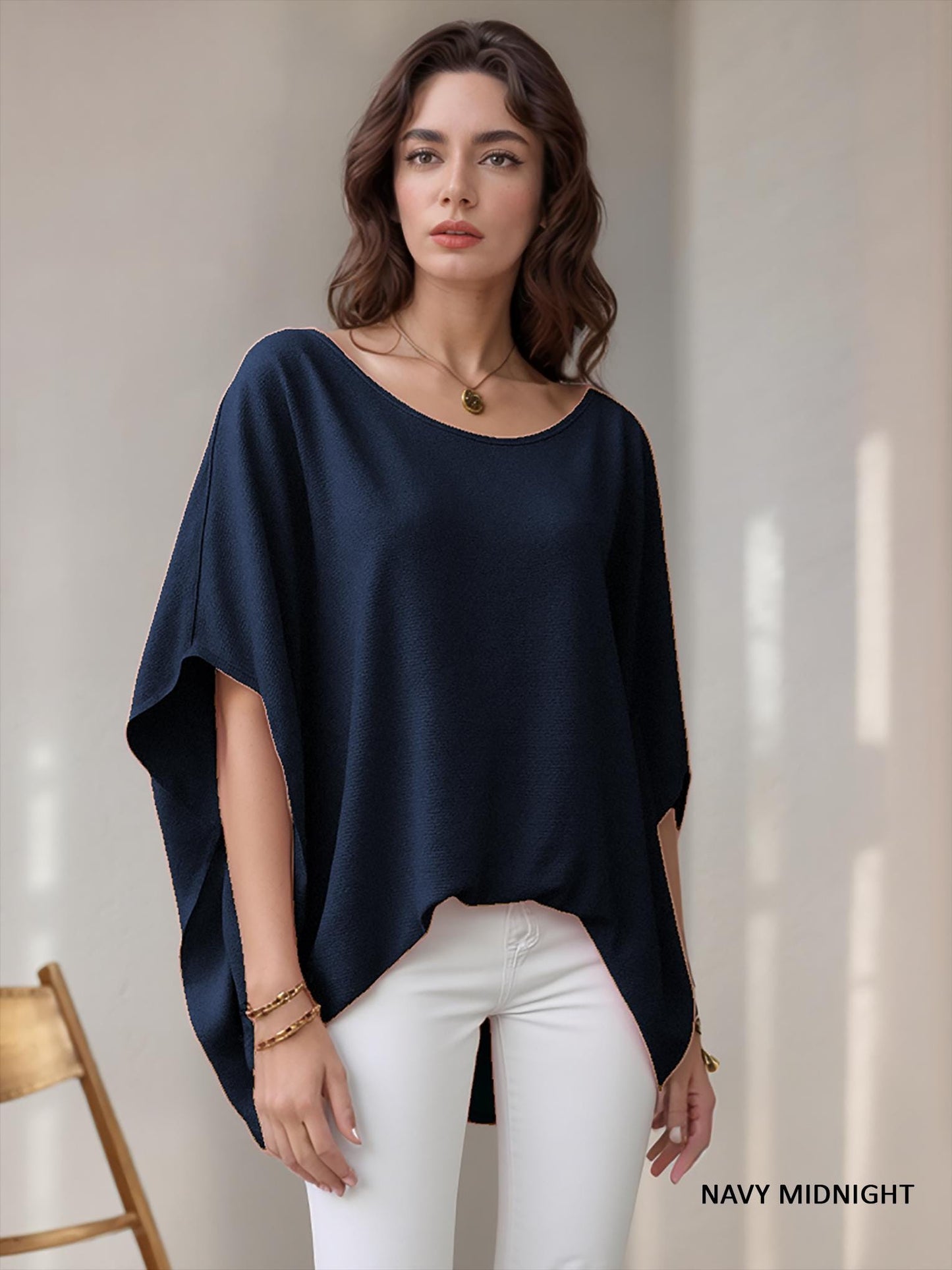 Oversized Draped Tunic Top, Comfortable, Elegant, Minimalist Chic, Blouse, Available in Petite, Plus, Tall, Handmade in USA
