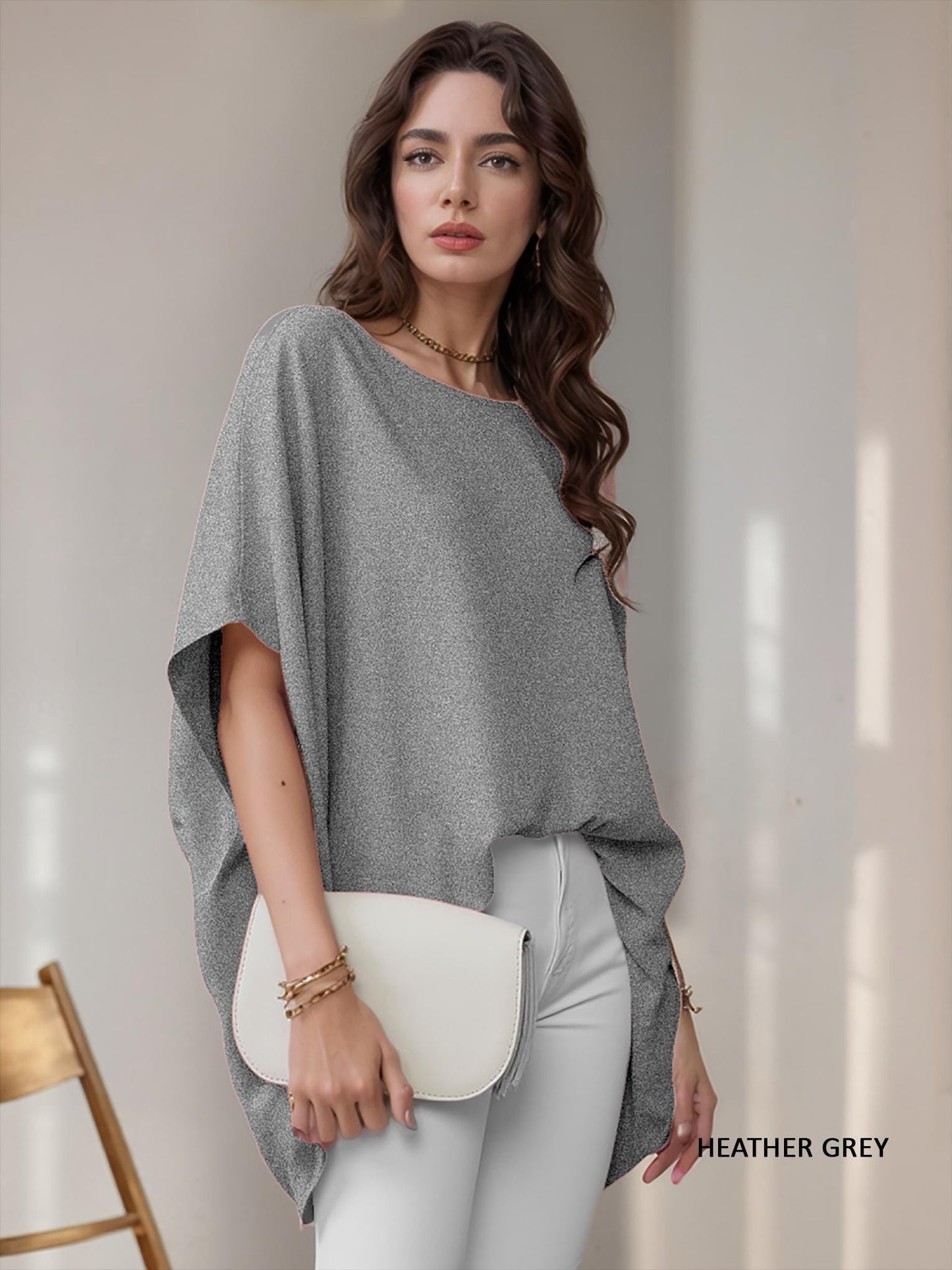 Oversized Draped Tunic Top, Comfortable, Elegant, Minimalist Chic, Blouse, Available in Petite, Plus, Tall, Handmade in USA