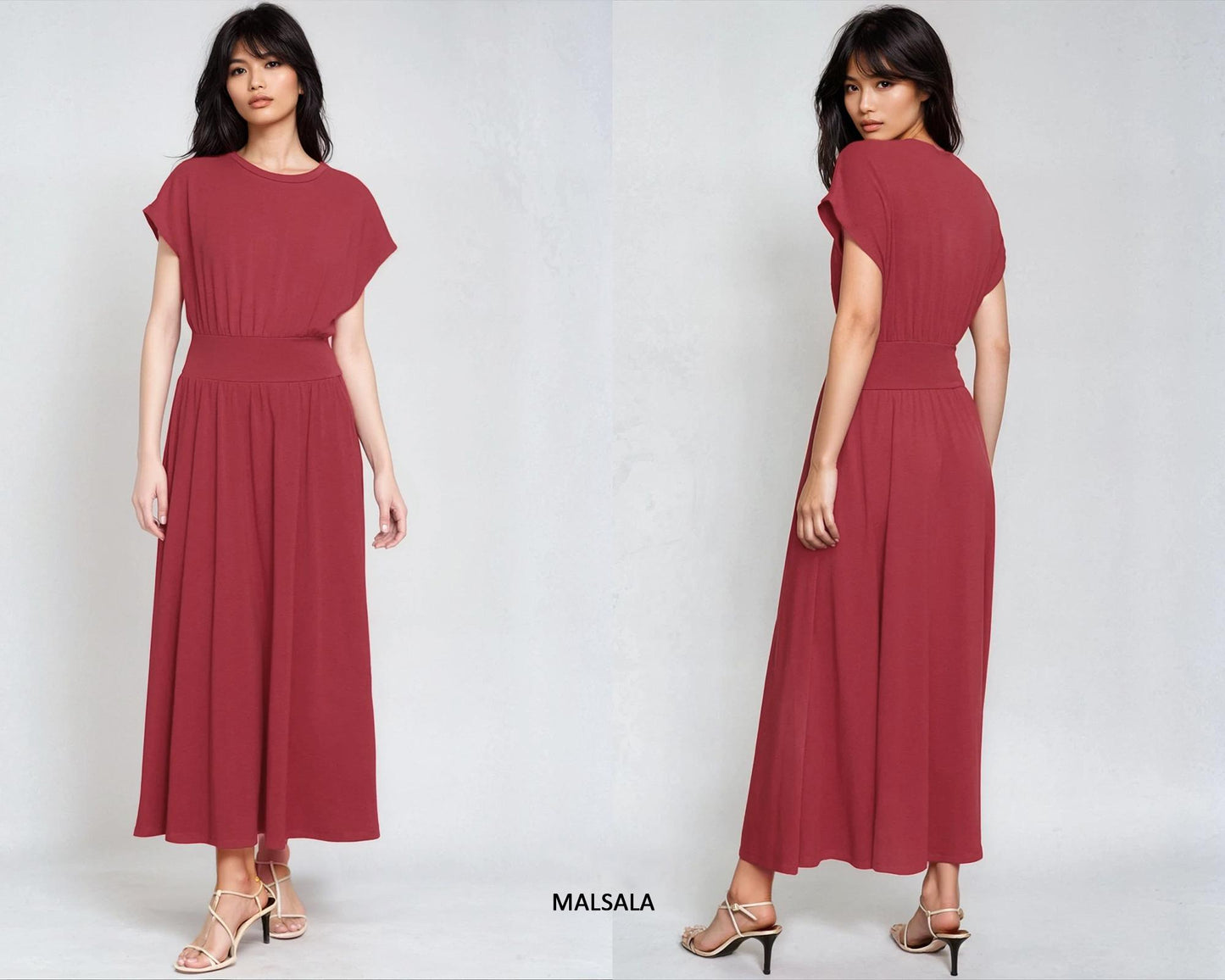 Soft Knit Maxi Dress with Pockets – Custom Petite, Plus & Tall, Pockets, 4-Way Stretch, Travel-Friendly