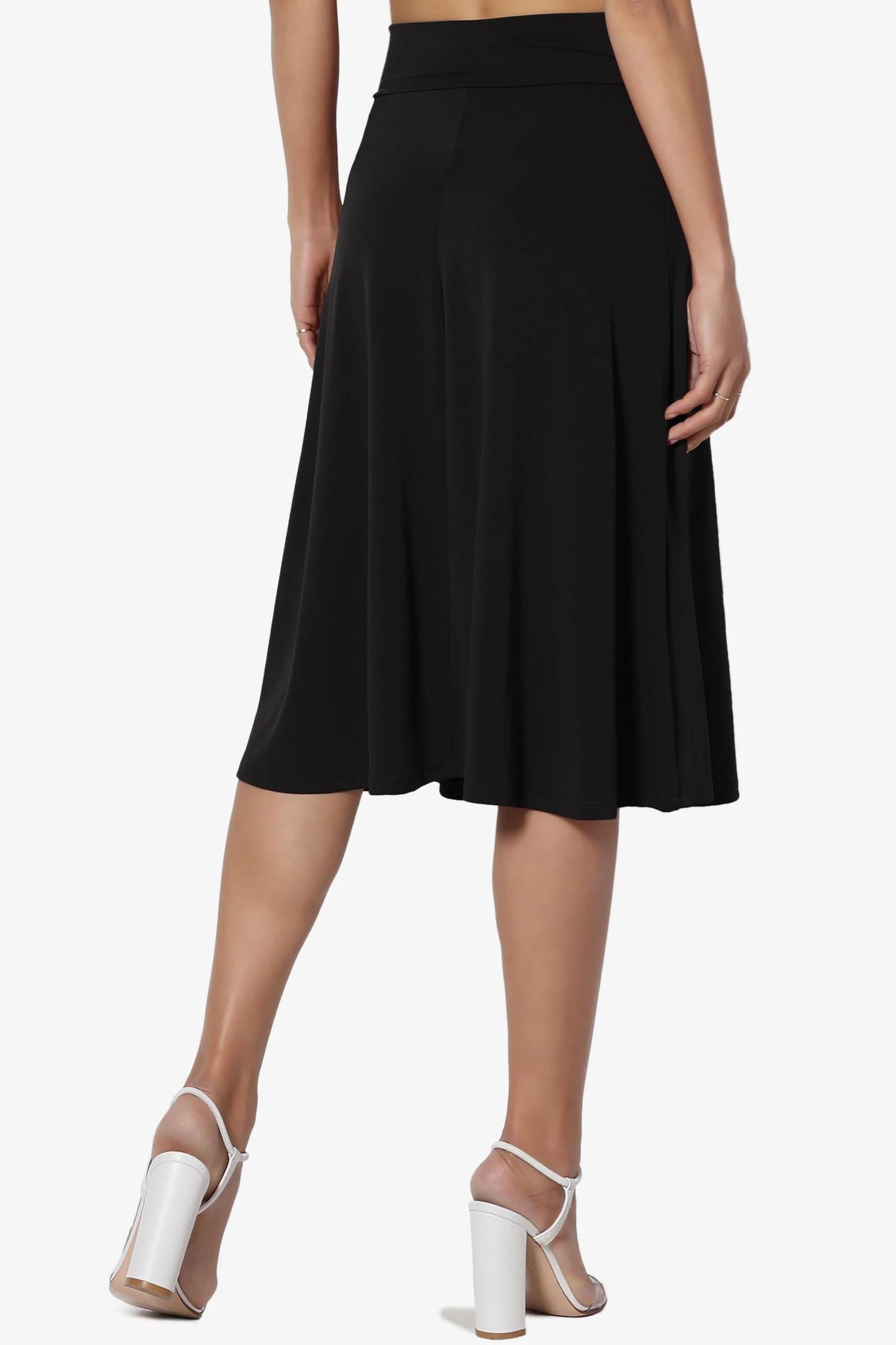Buttery Soft A-Line Midi Skirt, Wrinkle Free Travel Skirt, Maternity Friendly, Available in Petite, Plus, Tall, Flowy & Flared Pull-on Skirt