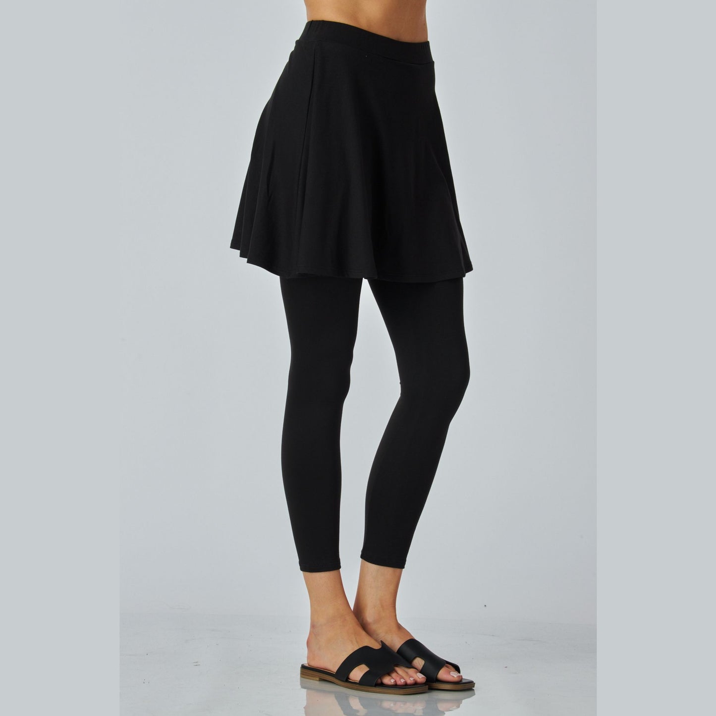 Mini Flared Skirted Leggings, Butter Soft Leggings Skirt, Plus Size Skirted Leggings, Cover up Skirt Leggings, Shirt Extender