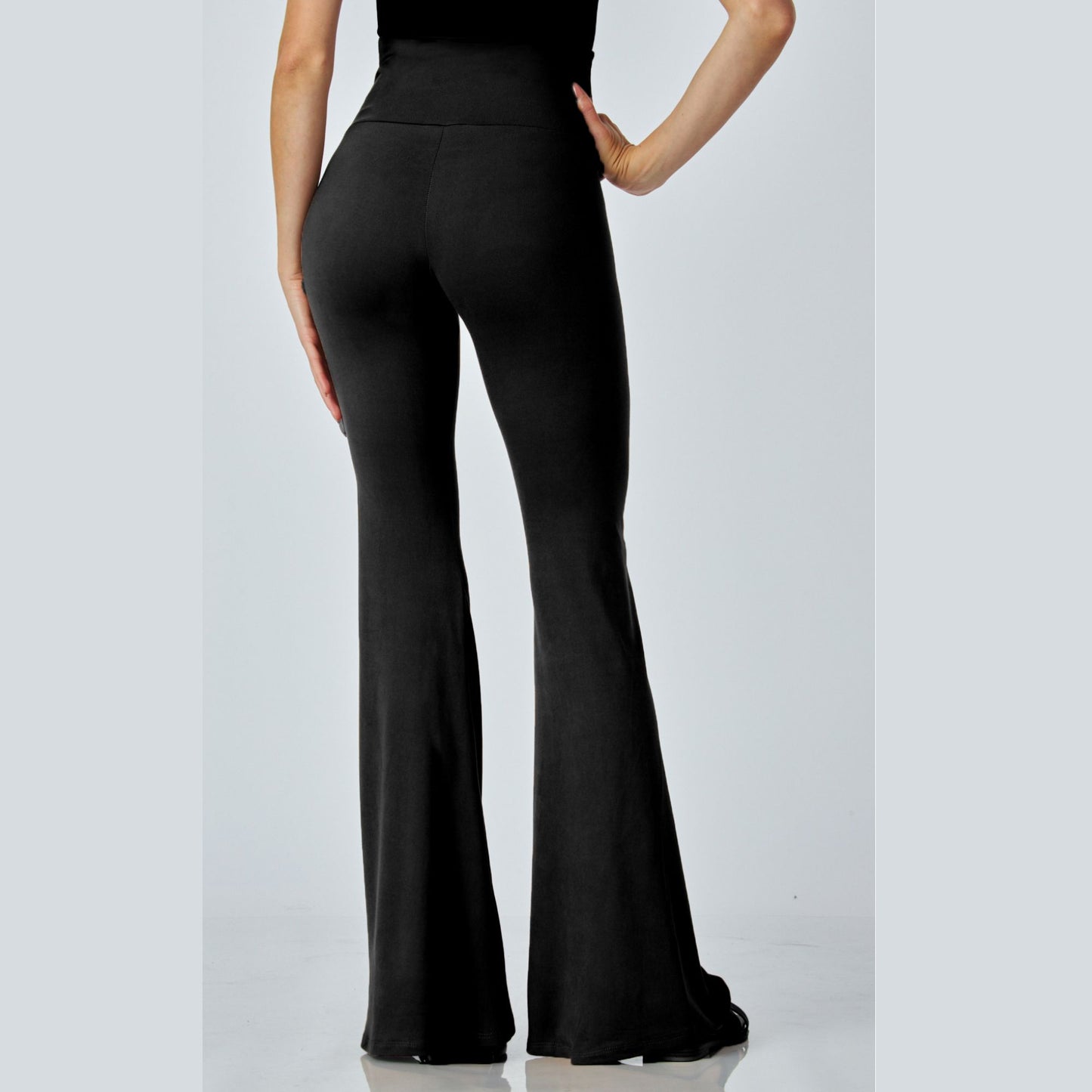 Junie Custom Made Pull on Bell Bottom Flared Yoga Pants, Available in Petite, Plus and Tall