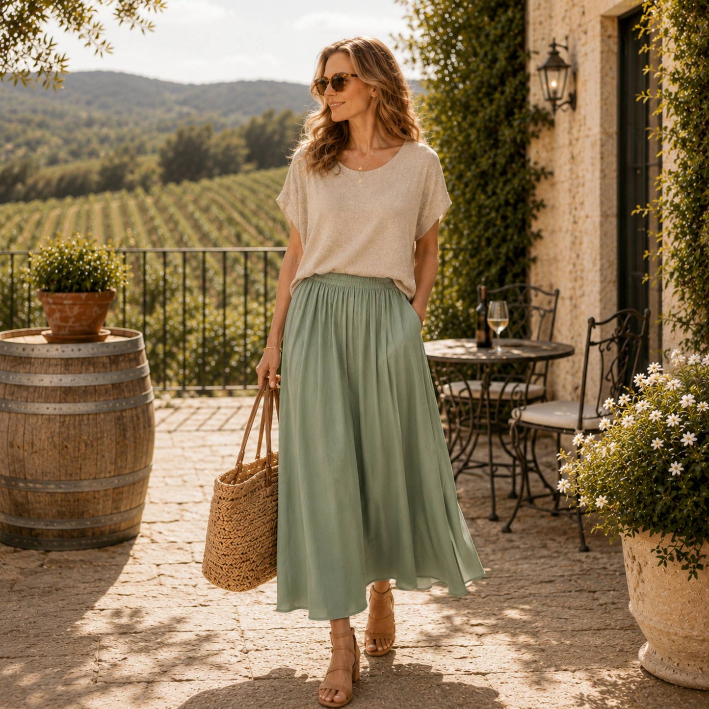 Paperbag Waist Maxi Skirt with Pockets