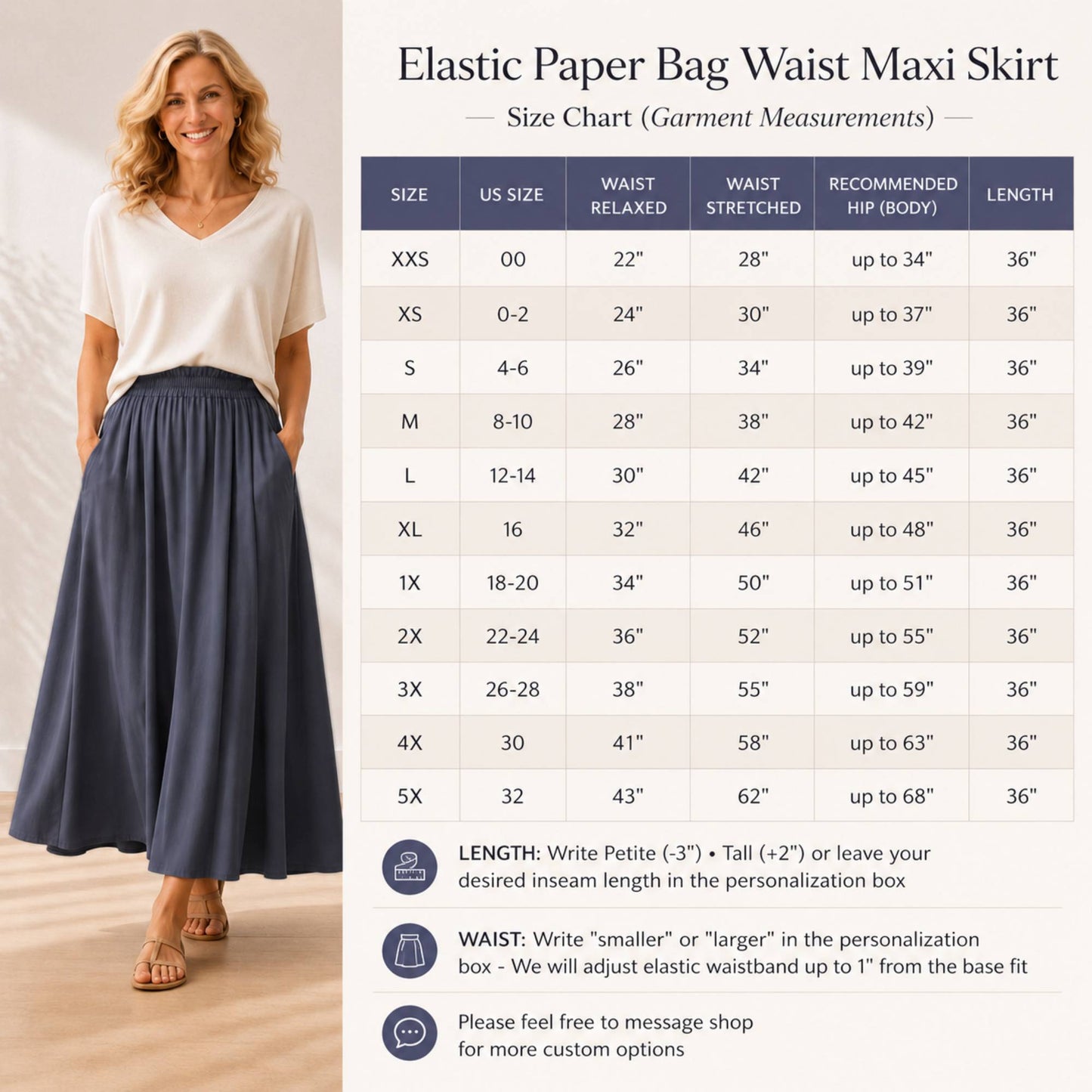Paperbag Waist Maxi Skirt with Pockets