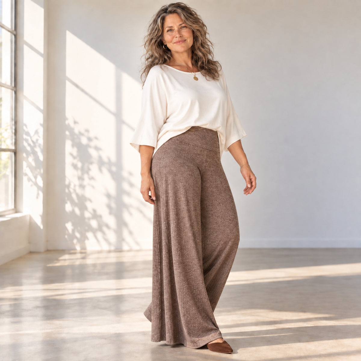 Sweater Rib Palazzo Pants