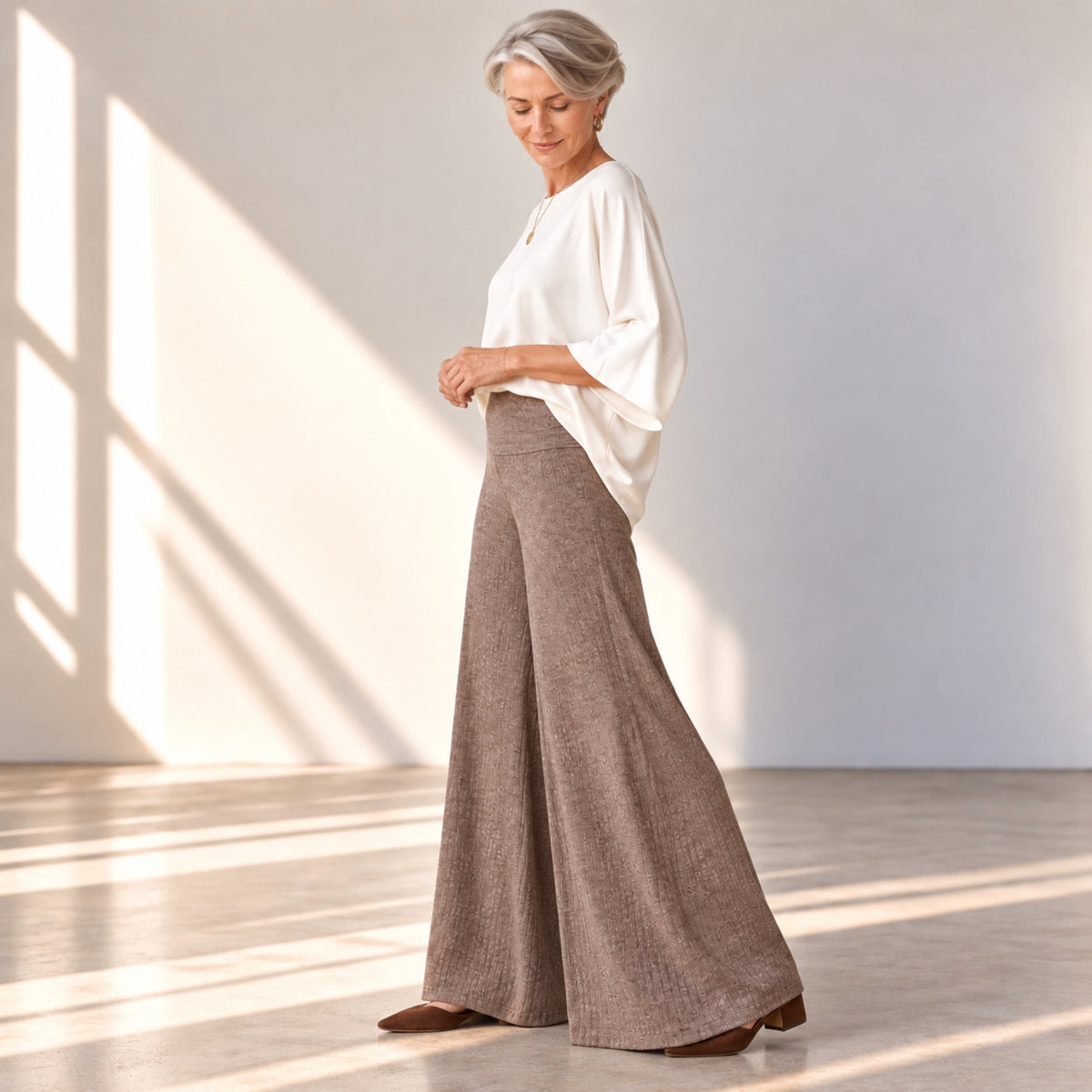 Sweater Rib Palazzo Pants