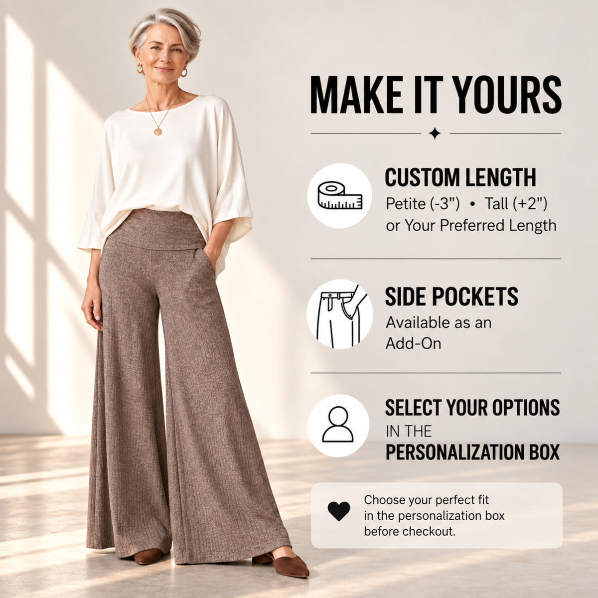 Sweater Rib Palazzo Pants