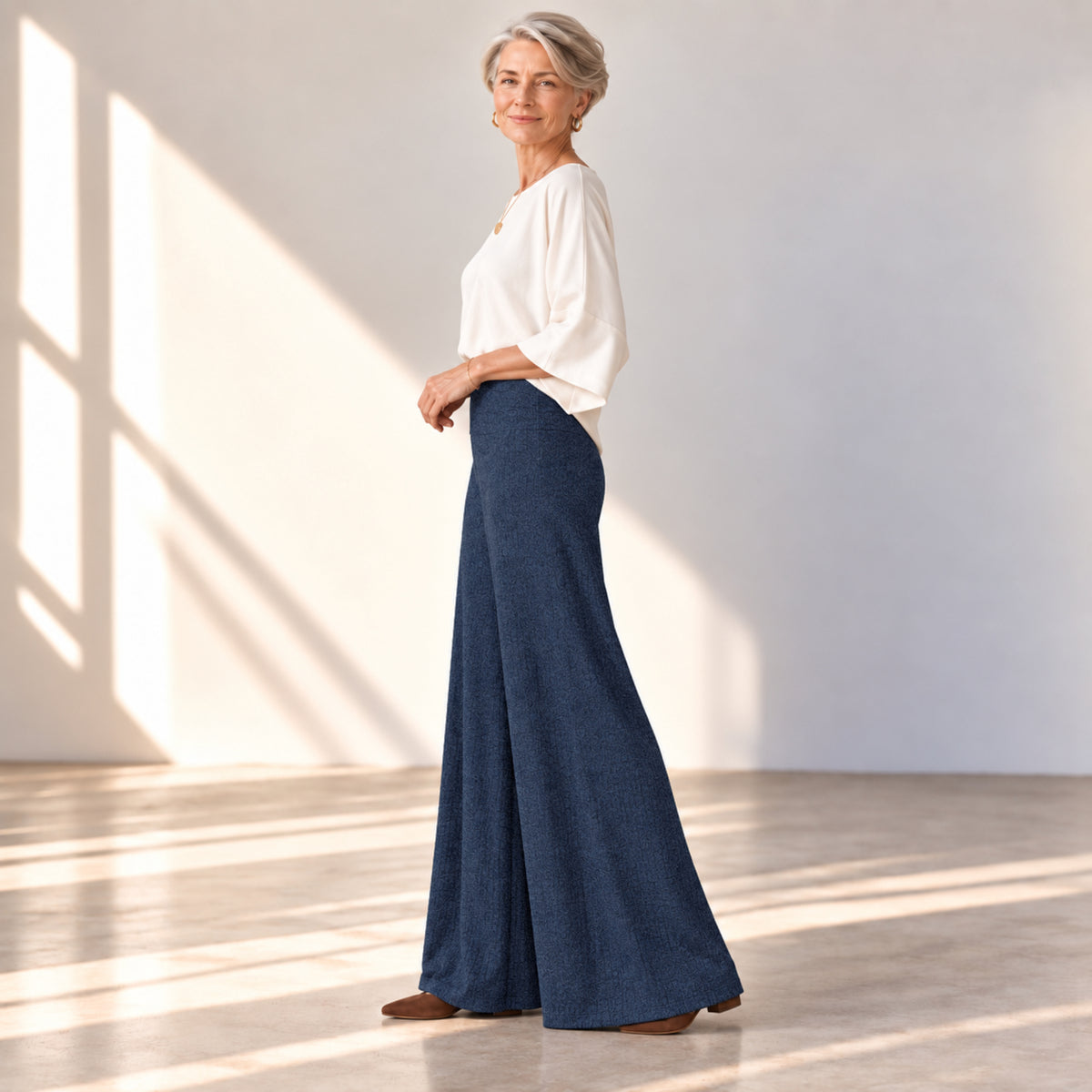 Sweater Rib Palazzo Pants
