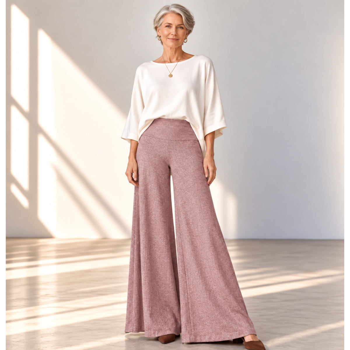 Sweater Rib Palazzo Pants