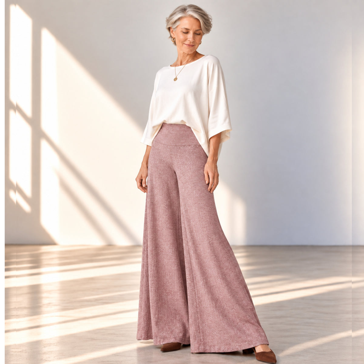 Sweater Rib Palazzo Pants