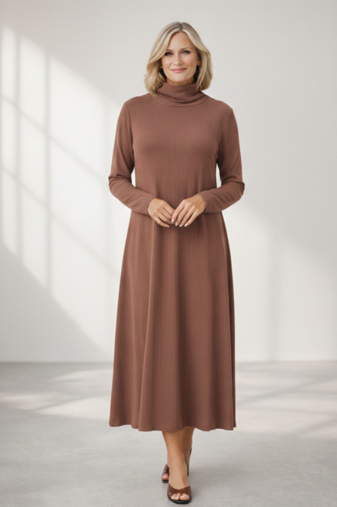 Maxi Rib Knit Dress with Pockets – Custom Length | Handmade USA