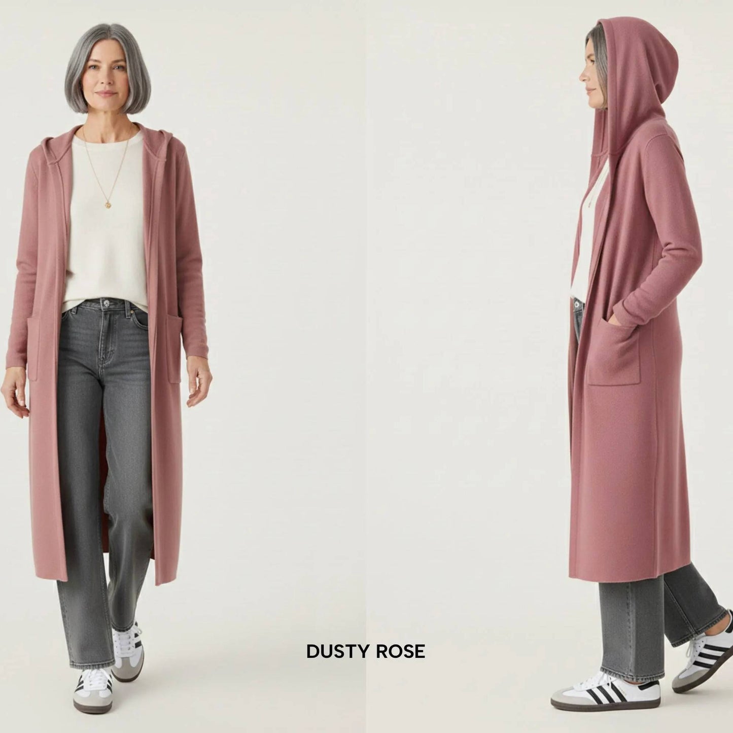 Hooded Duster Cardigan with Pockets