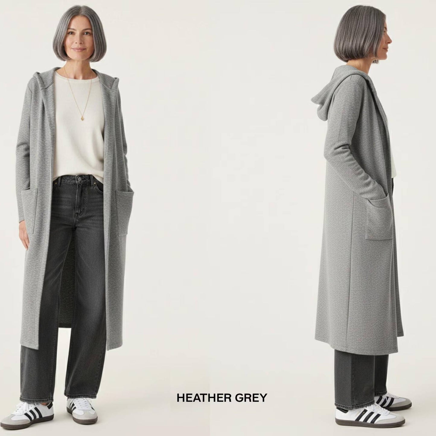 Hooded Duster Cardigan with Pockets