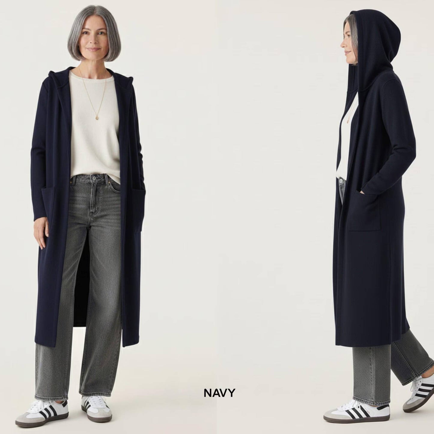 Hooded Duster Cardigan with Pockets