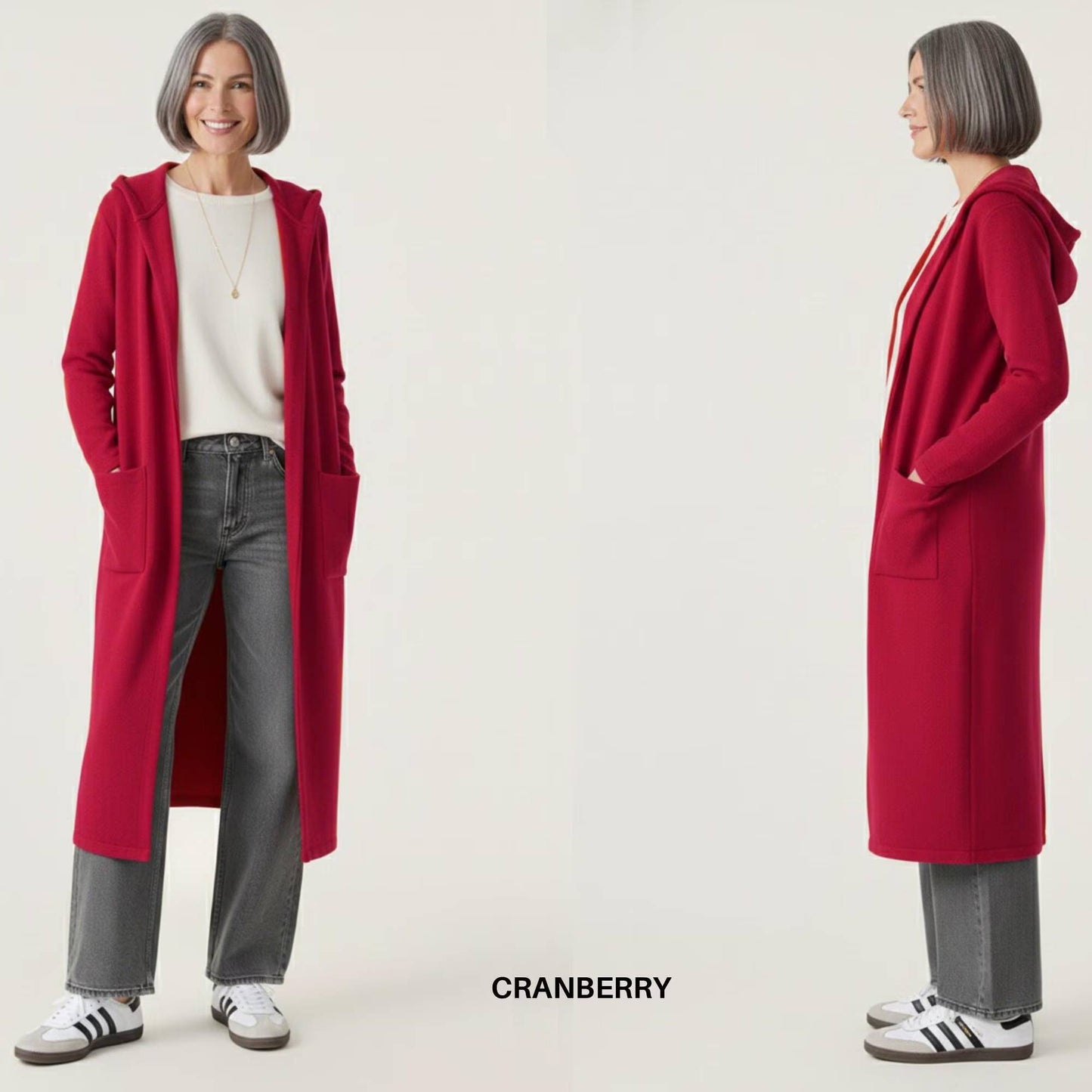 Hooded Duster Cardigan with Pockets