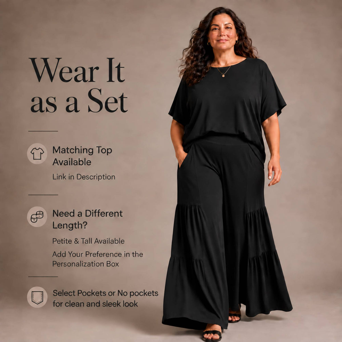 Tiered Wide Leg Palazzo Pants