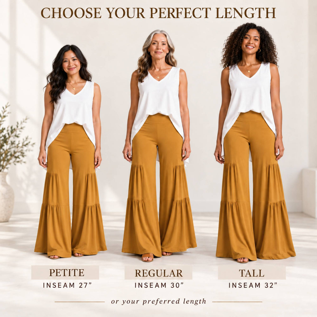 Tiered Wide Leg Palazzo Pants