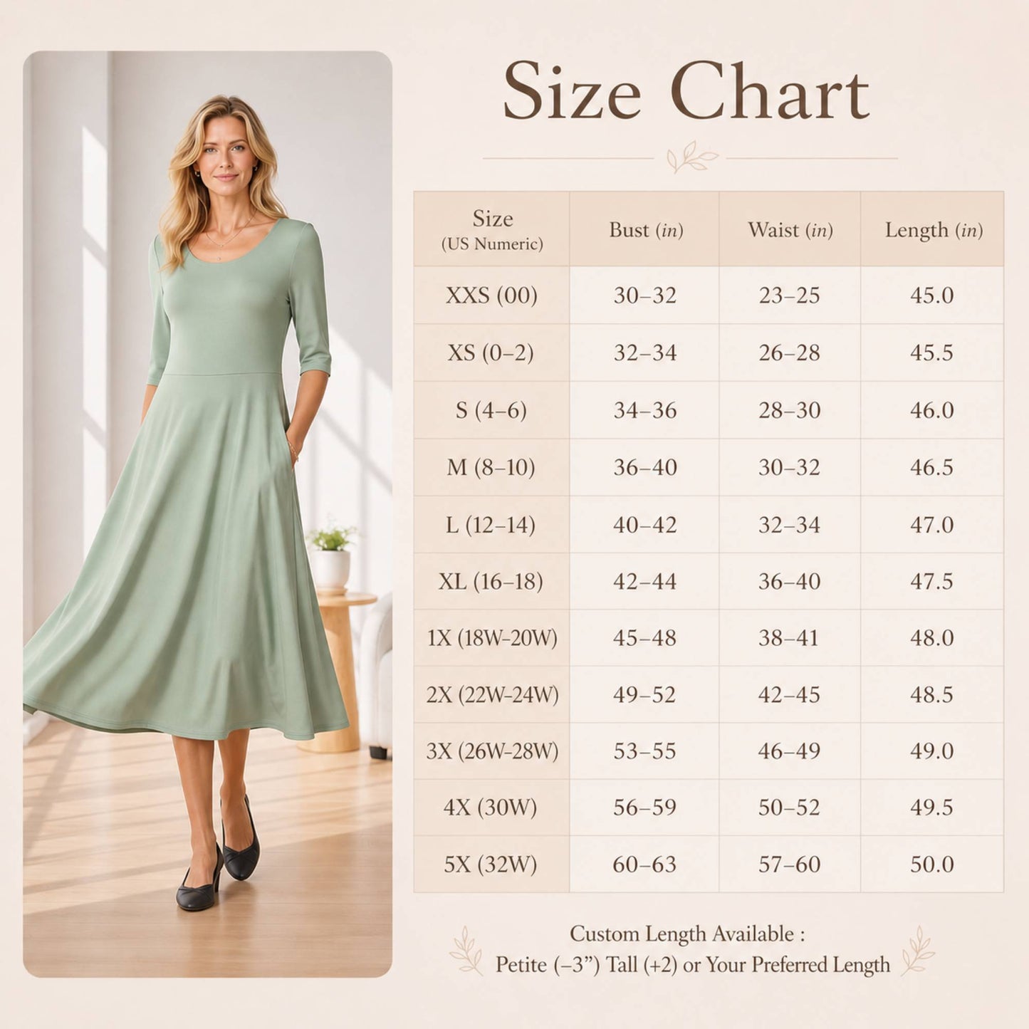 Flowy Midi Dress with Elbow Sleeves & Pockets