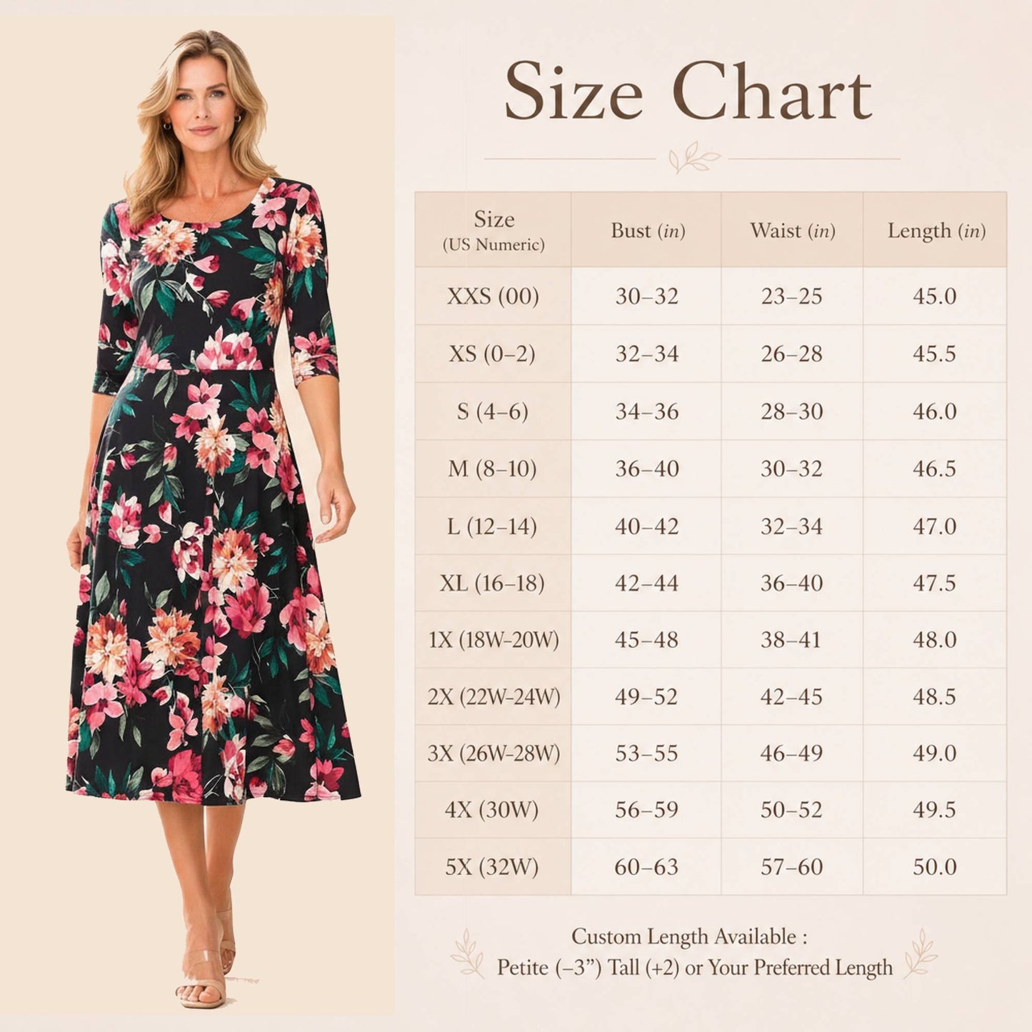 Floral Printed Midi Dress with Elbow Sleeves
