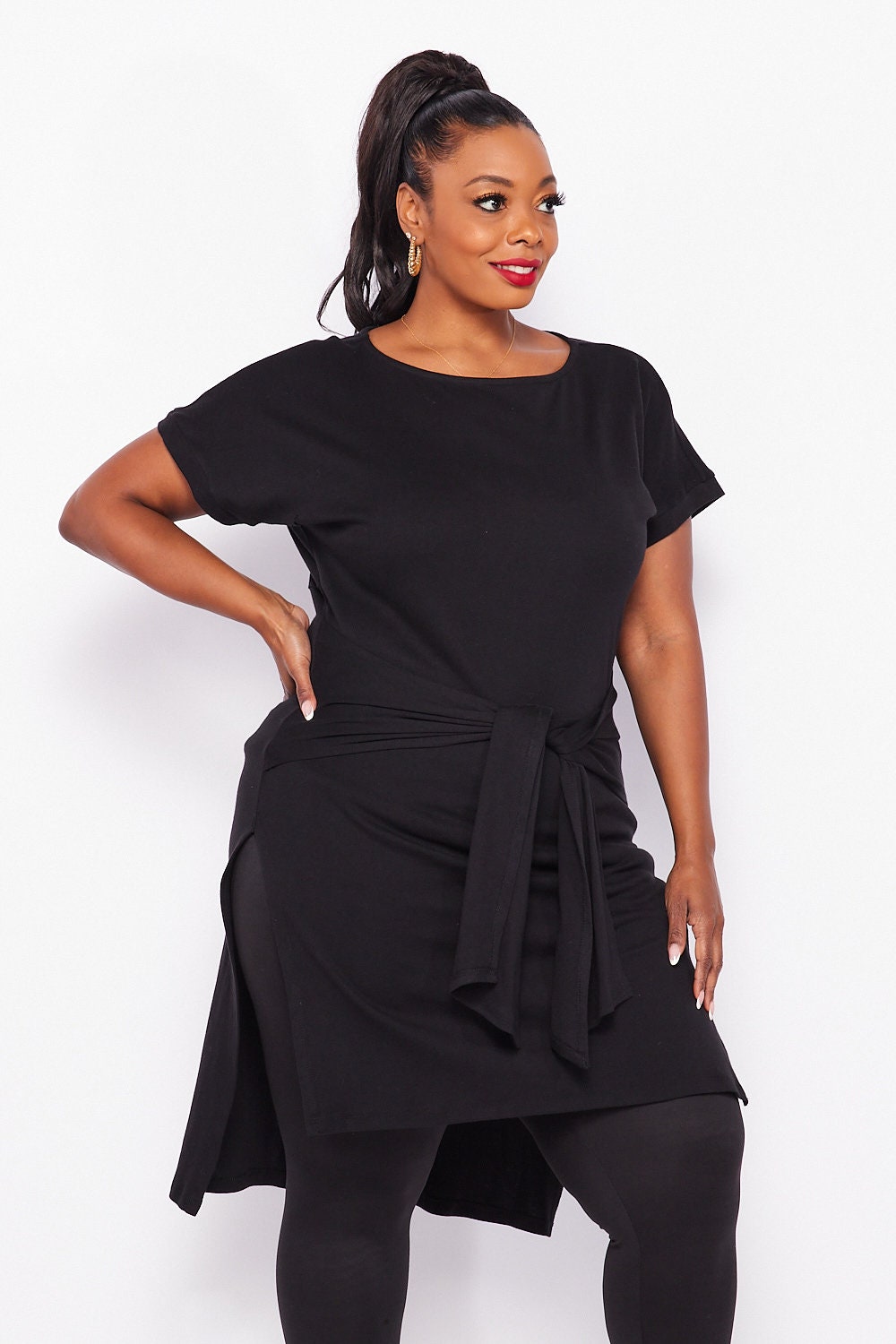 Customizable Minimalist Long Tunic - Lightweight Modal Viscose French Terry - Handcrafted Comfort