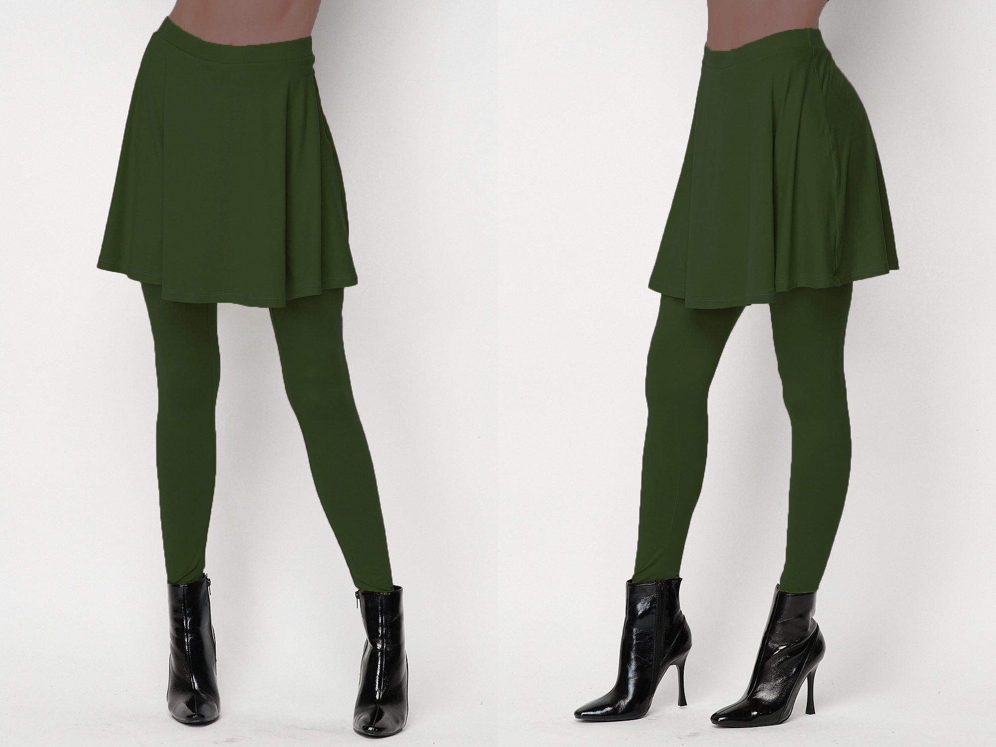 【U LAN】jelly strap skirt leggings Amazon.com: Kiench Girls' Leggings with Denim Skirts