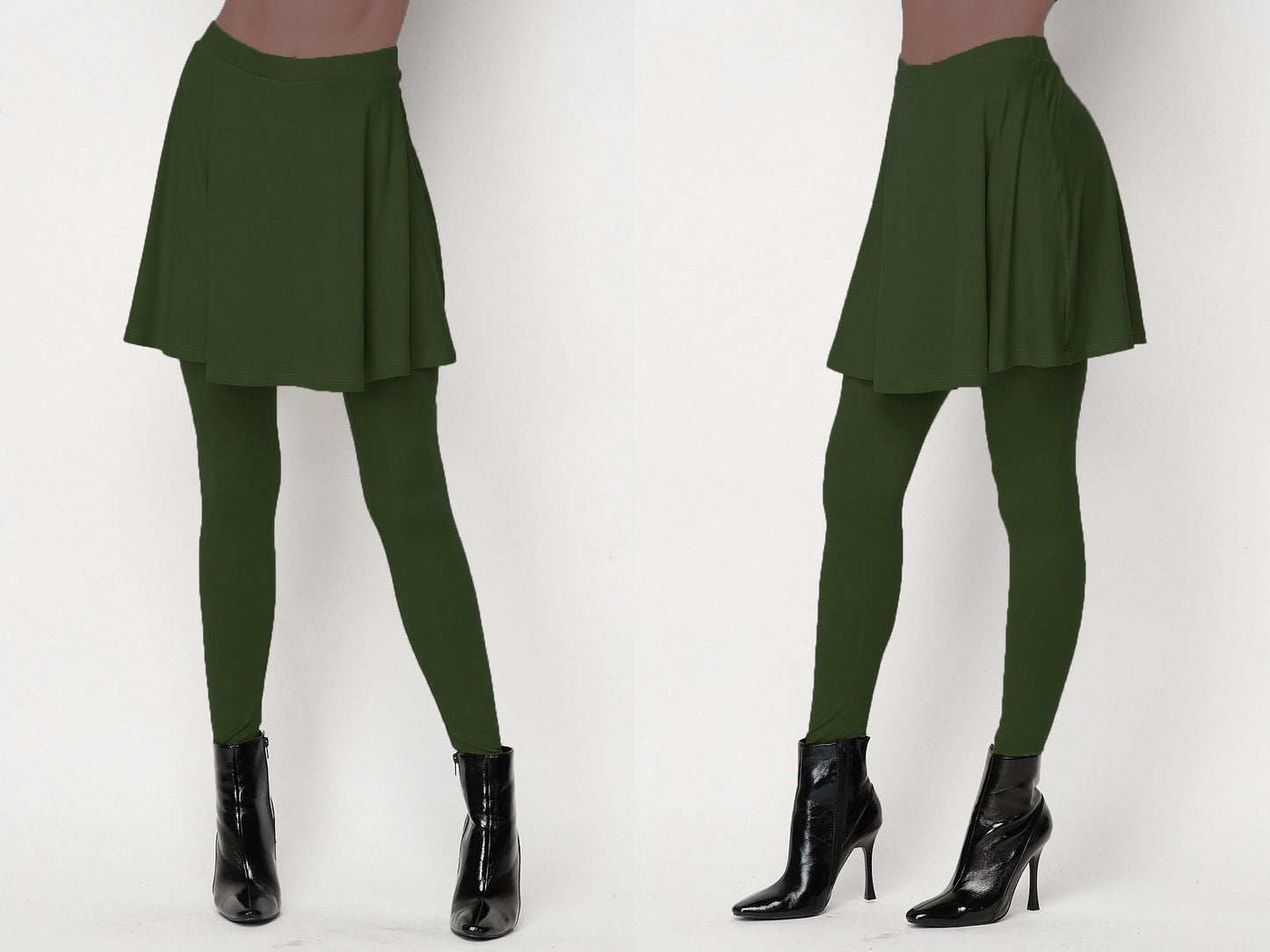 Mini Flared Skirted Leggings, Butter Soft Leggings Skirt, Plus Size Skirted Leggings, Cover up Skirt Leggings, Shirt Extender