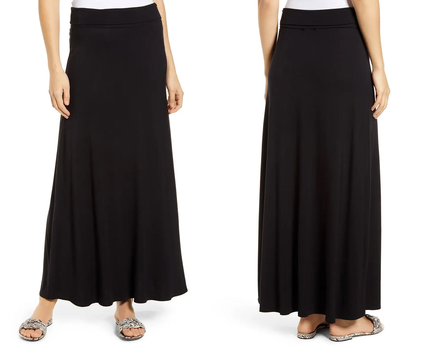 Convertible  Folded Waist Maxi Skirt/ 2-in 1 Flare Skirt, Flowy Skirt/ Plus Size Maxi Skirt/Lounge Skirt/ Sustainable/ Made in USA