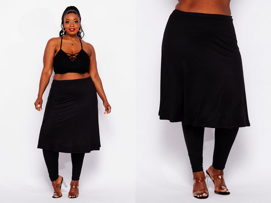 Flare Skirted Leggings, Butter Soft Leggings Skirt, Plus Size Skirted Leggings, Cover up Skirt Leggings, Shirt Extender, Leisure Wear