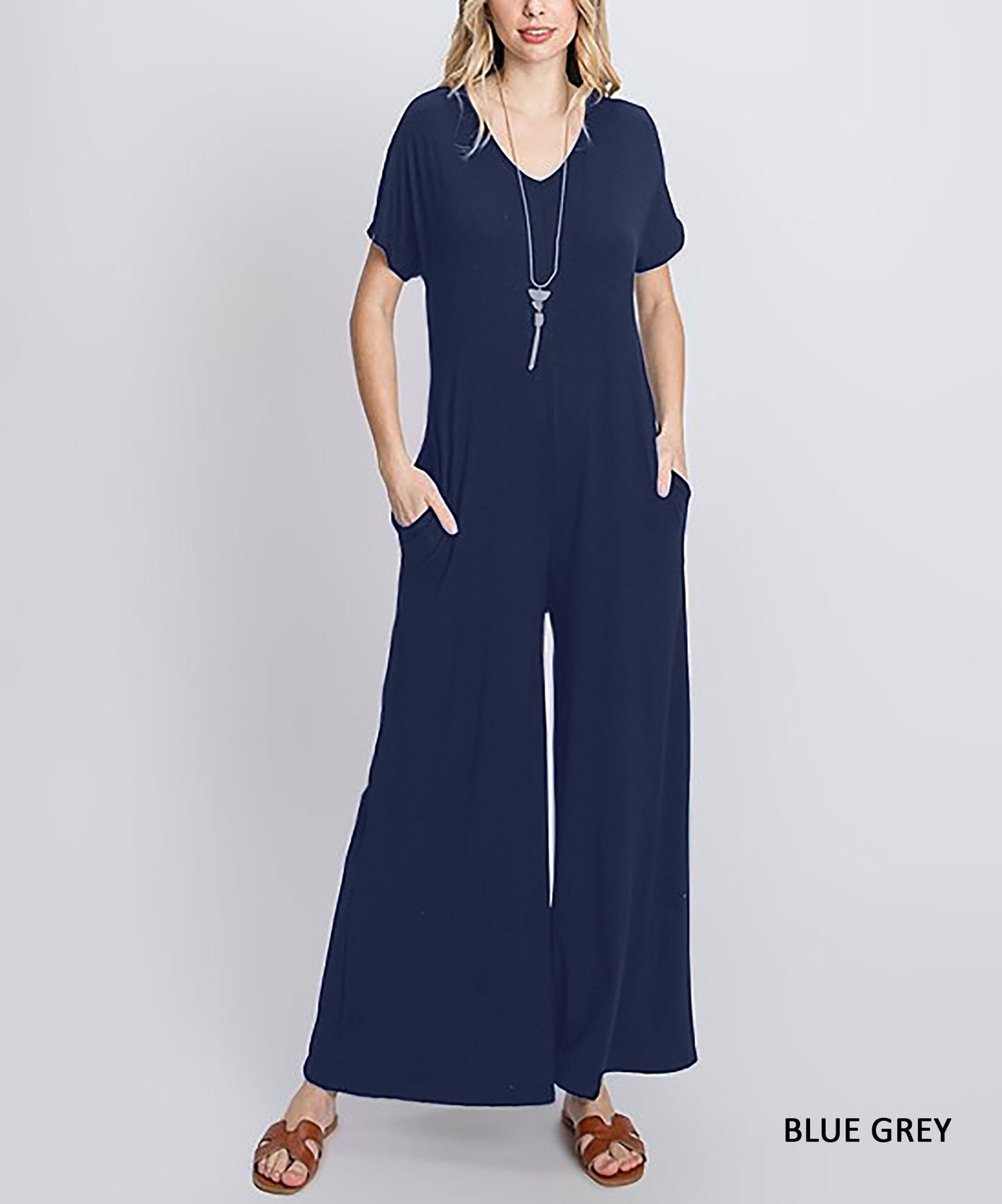 Upcycled Buttery Soft Short Sleeve Jumpsuit with Pocket / Knit Romper / Wide-leg Jumpsuit / Plus Size Jumpsuit / Loungewear / Made in USA
