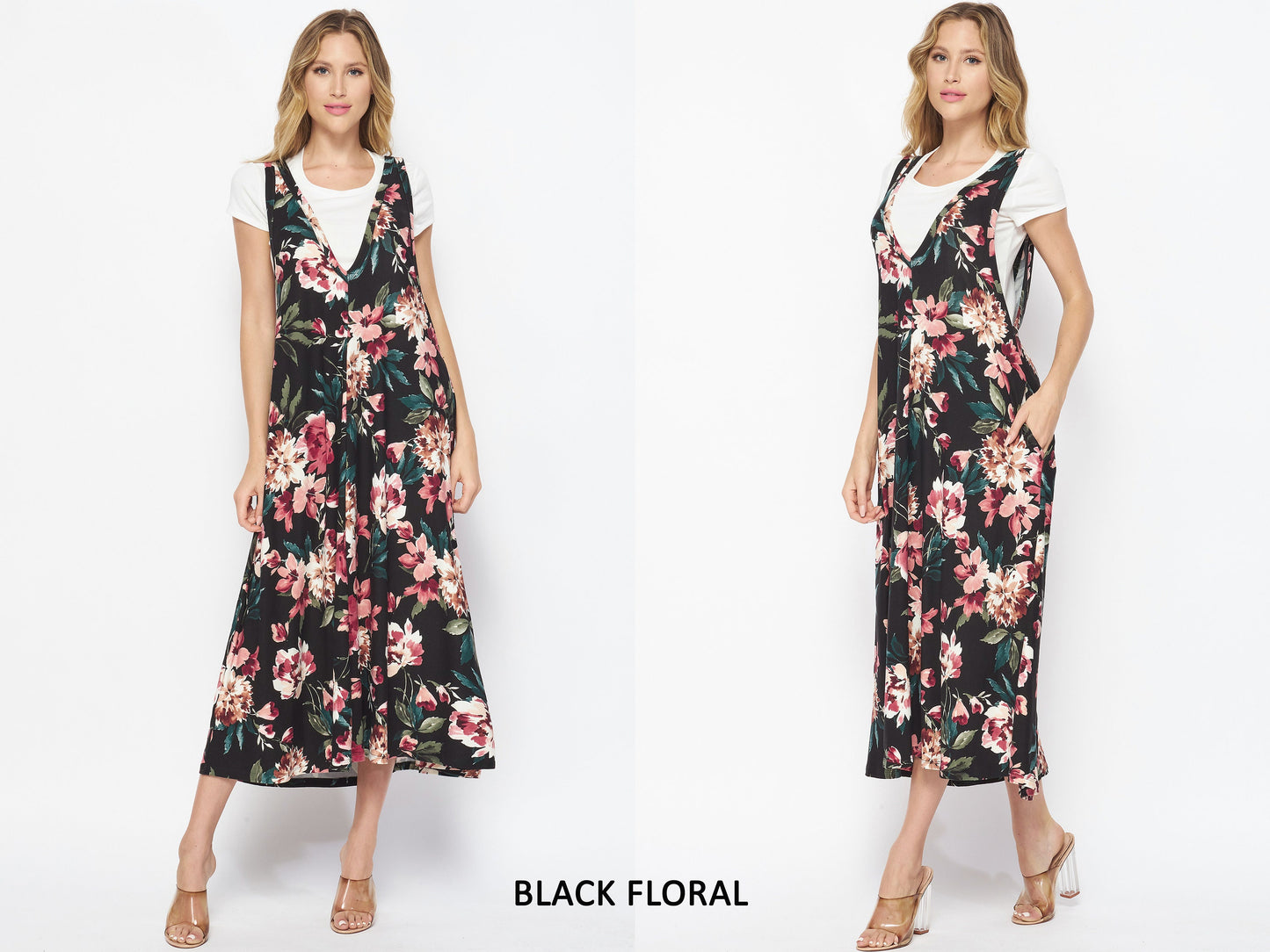 Customizable Overall Flared Dress with Pockets - Maternity- Friendly - Pinafore/Suspender/Apron Style - Handcrafted in USA