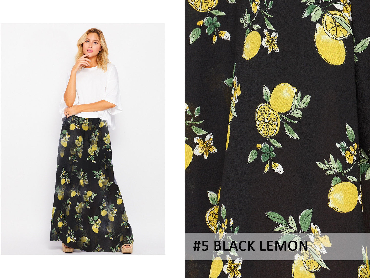 Pleated Wide Leg Palazzo Pants with Pocket / Stretch Elastic Waist Band / Fully Lined / Upcycled Clothing / Made In USA