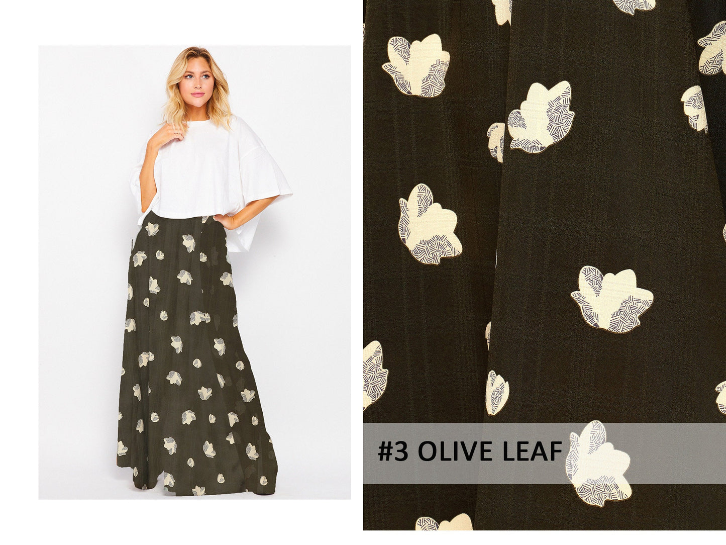 Pleated Wide Leg Palazzo Pants with Pocket / Stretch Elastic Waist Band / Fully Lined / Upcycled Clothing / Made In USA