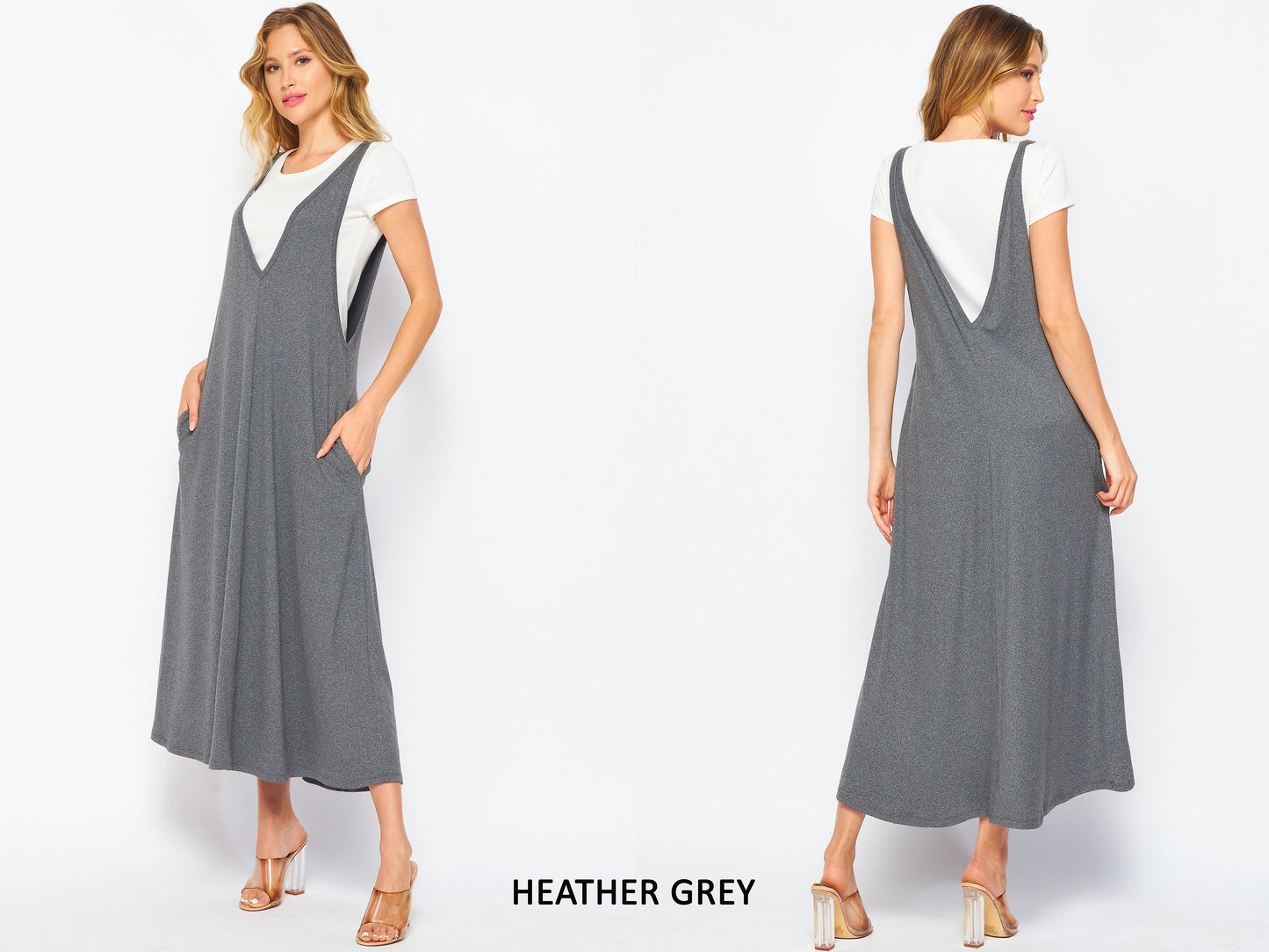 Customizable Overall Flared Dress with Pockets - Maternity- Friendly - Pinafore/Suspender/Apron Style - Handcrafted in USA