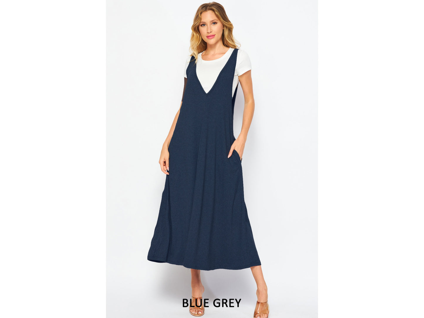 Customizable Overall Flared Dress with Pockets - Maternity- Friendly - Pinafore/Suspender/Apron Style - Handcrafted in USA