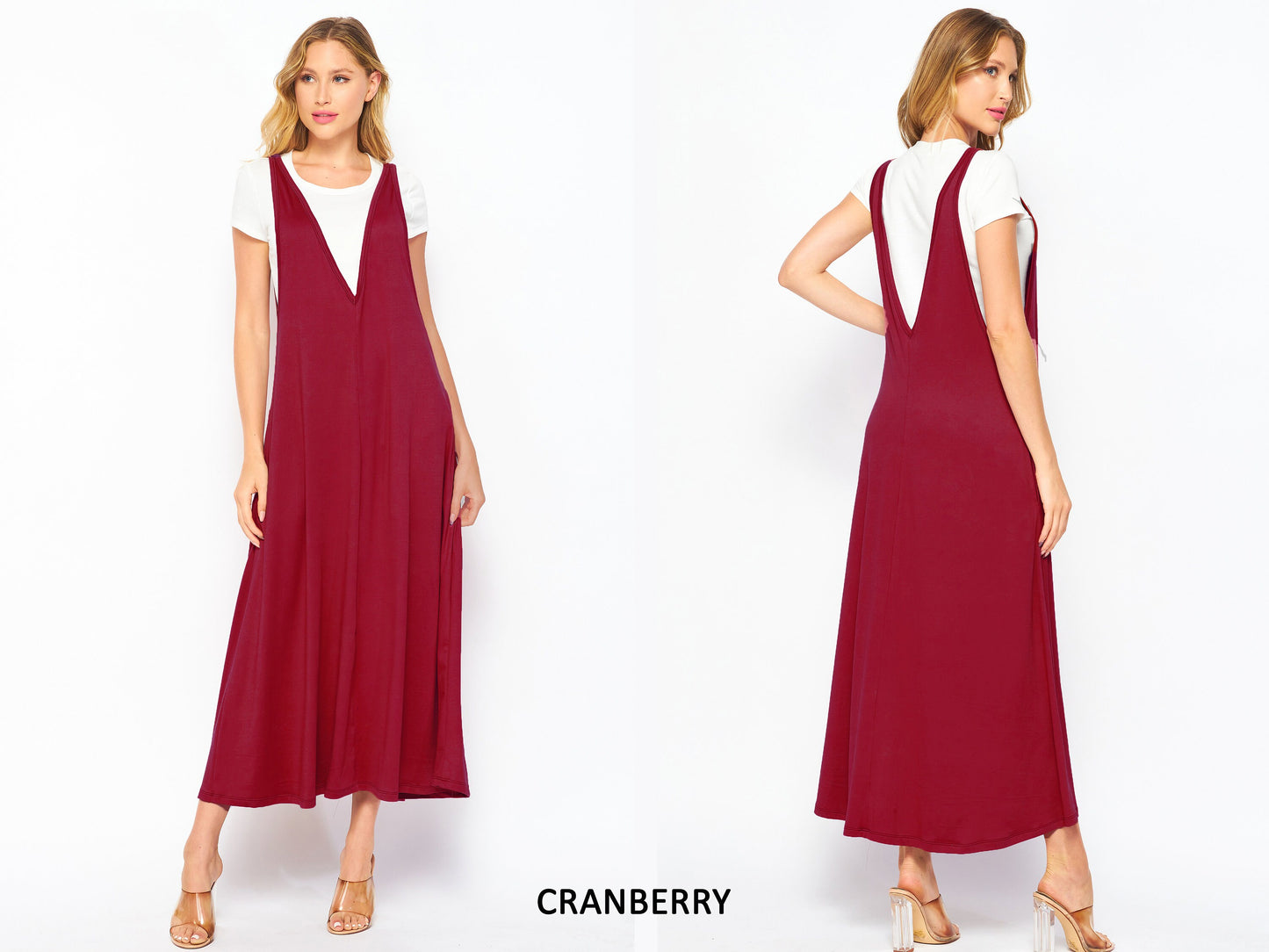 Customizable Overall Flared Dress with Pockets - Maternity- Friendly - Pinafore/Suspender/Apron Style - Handcrafted in USA