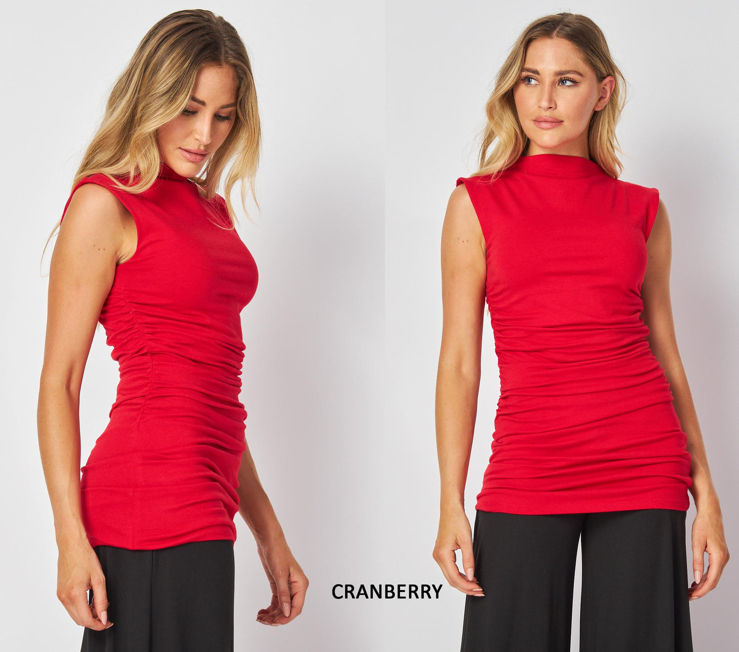 2-in-1 Tunic Dress – Elegant Sleeveless Bodycon with Ruched Detailing - Handmade in USA