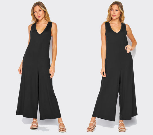 Buttery Soft Lounge Wide Leg Overall Jumpsuit - Available in Plus