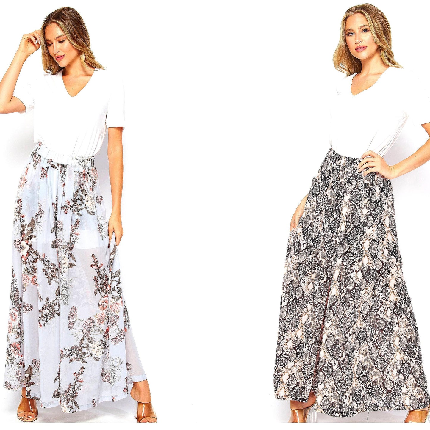 Pleated Wide Leg Palazzo Pants with Pocket / Stretch Elastic Waist Band / Fully Lined / Upcycled Clothing / Made In USA
