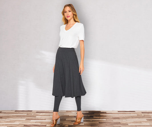 Flare Skirted Leggings, Butter Soft Leggings Skirt, Plus Size Skirted Leggings, Cover up Skirt Leggings, Shirt Extender, Leisure Wear