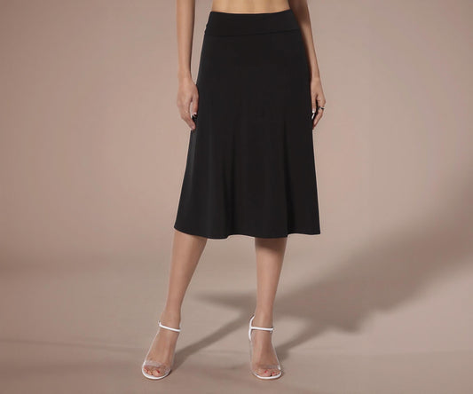 Buttery Soft A-Line Midi Skirt, Wrinkle Free Travel Skirt, Maternity Friendly, Available in Petite, Plus, Tall, Flowy & Flared Pull-on Skirt