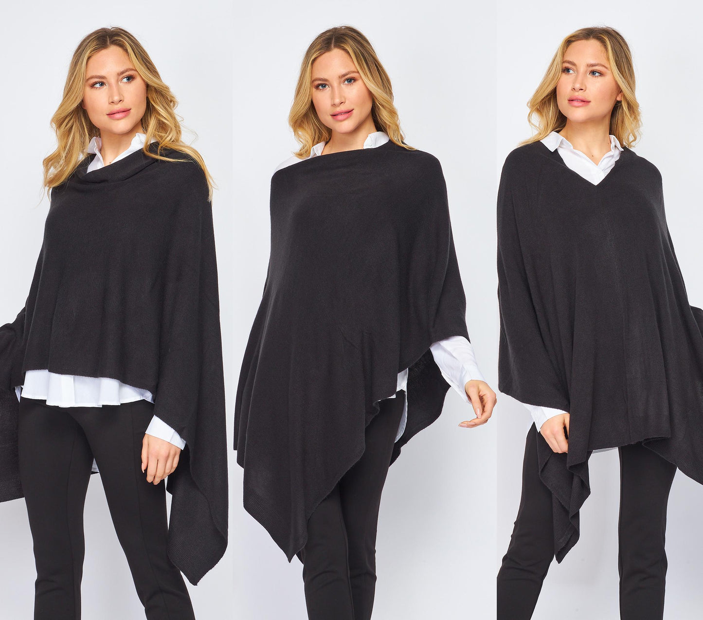 Convertible Wool Blended Knit Wrap Shawl – Multi-Way Poncho, Asymmetrical Cape, Elegant Travel Layer, Lightweight Sweater Wrap