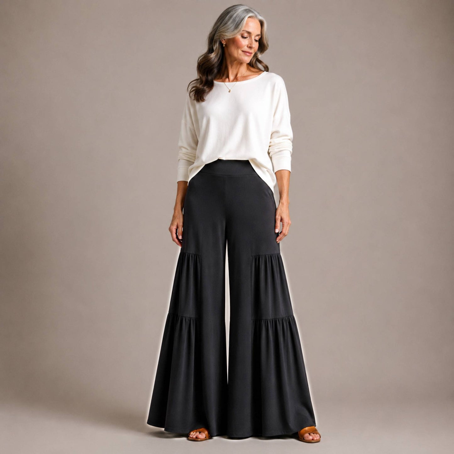 Tiered Wide Leg Palazzo Pants