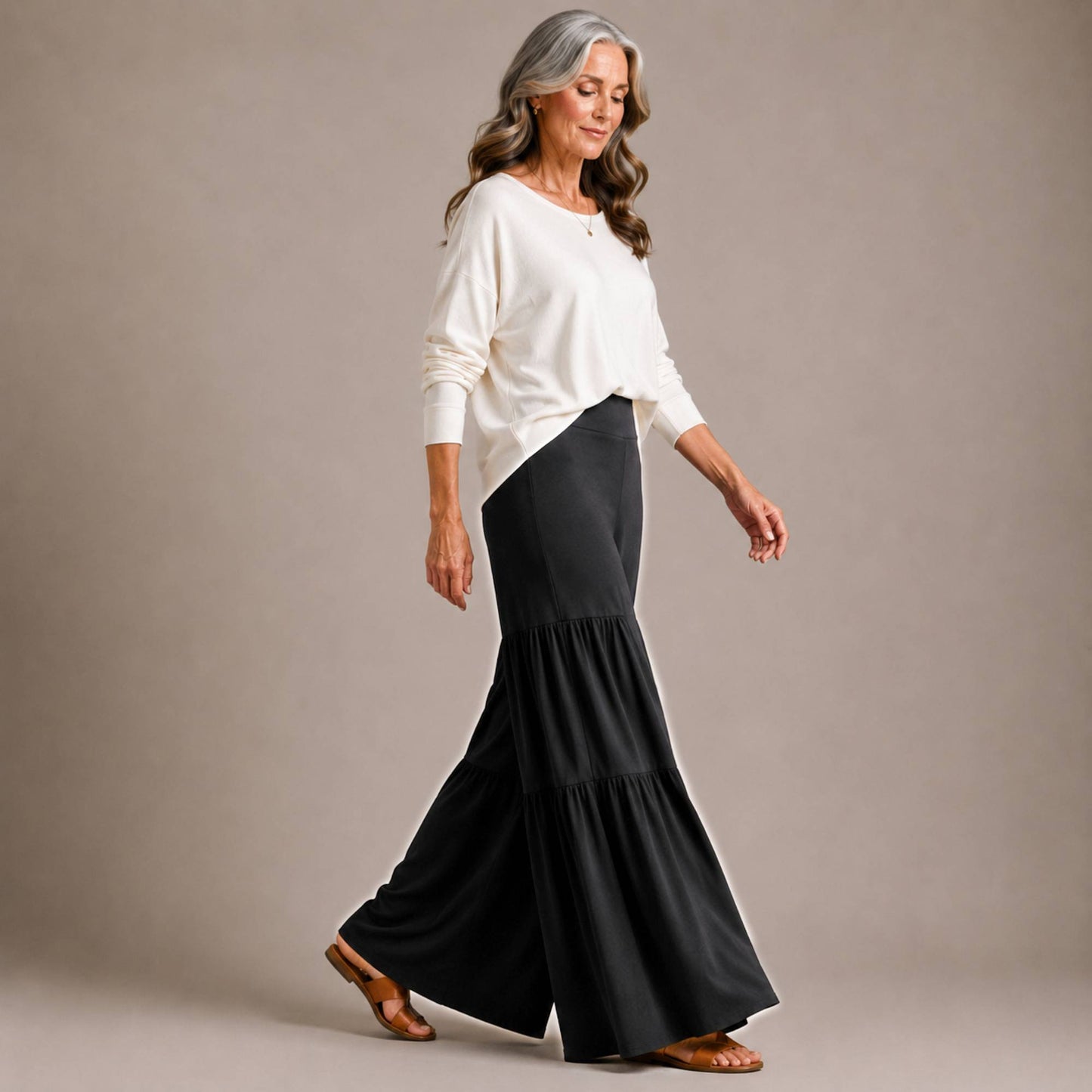 Tiered Wide Leg Palazzo Pants