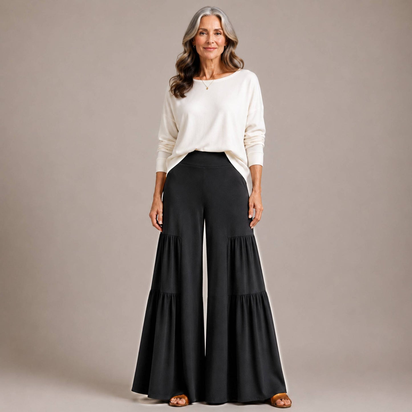 Tiered Wide Leg Palazzo Pants