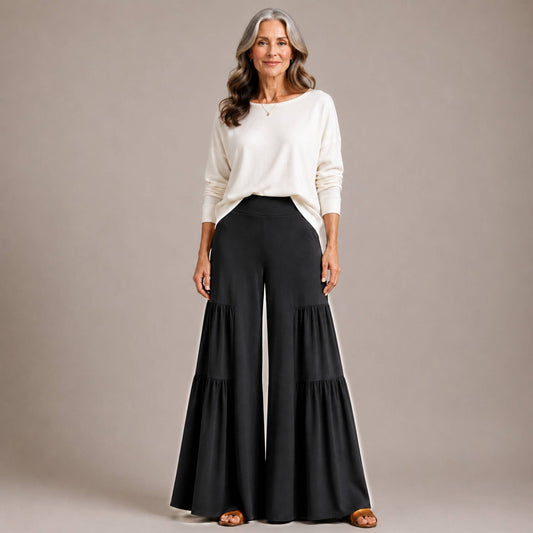Tiered Wide Leg Palazzo Pants