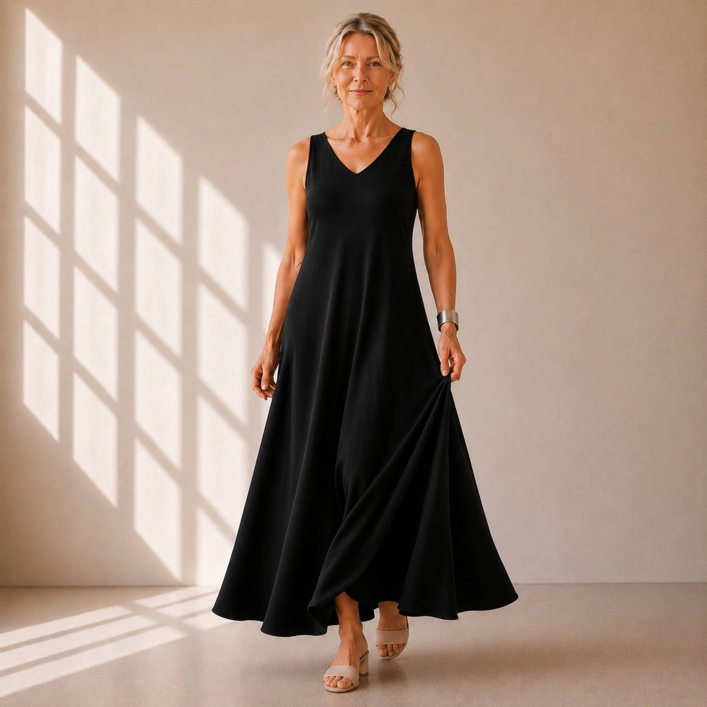 Flowy V-Neck Maxi Dress