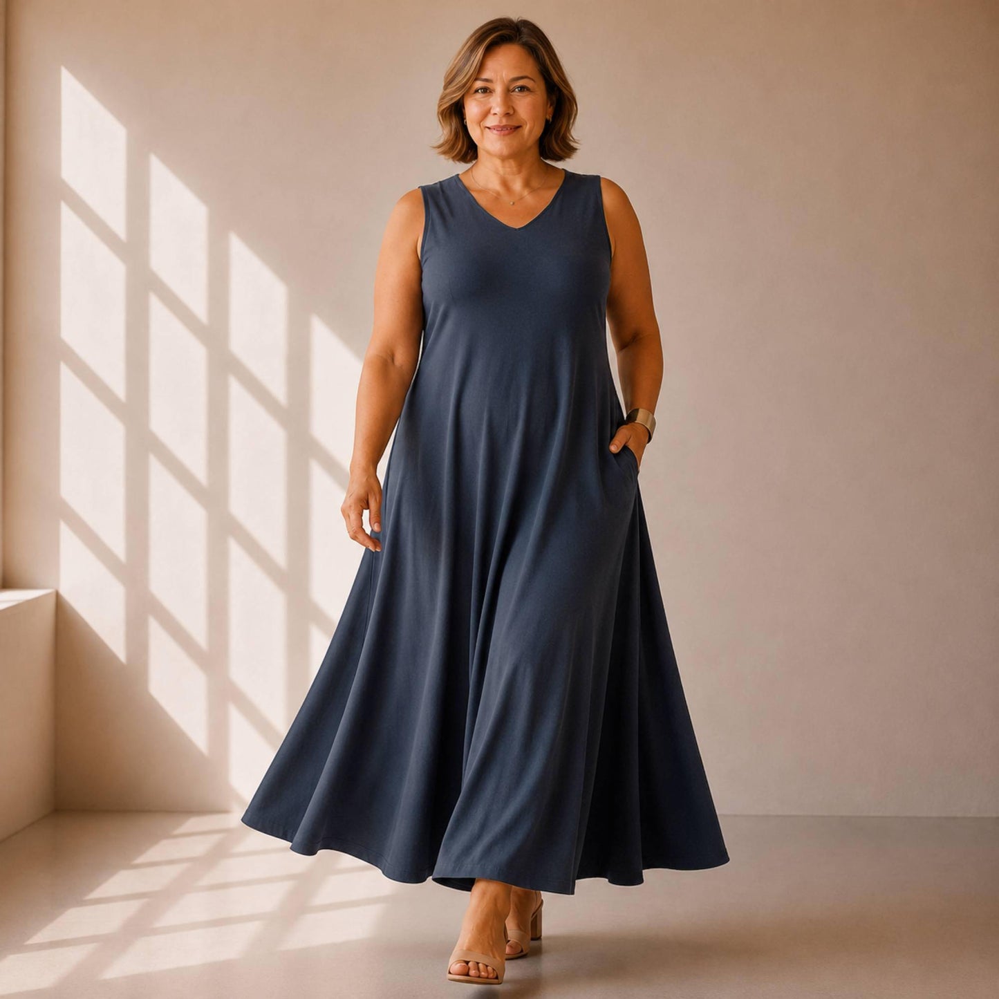 Flowy V-Neck Maxi Dress