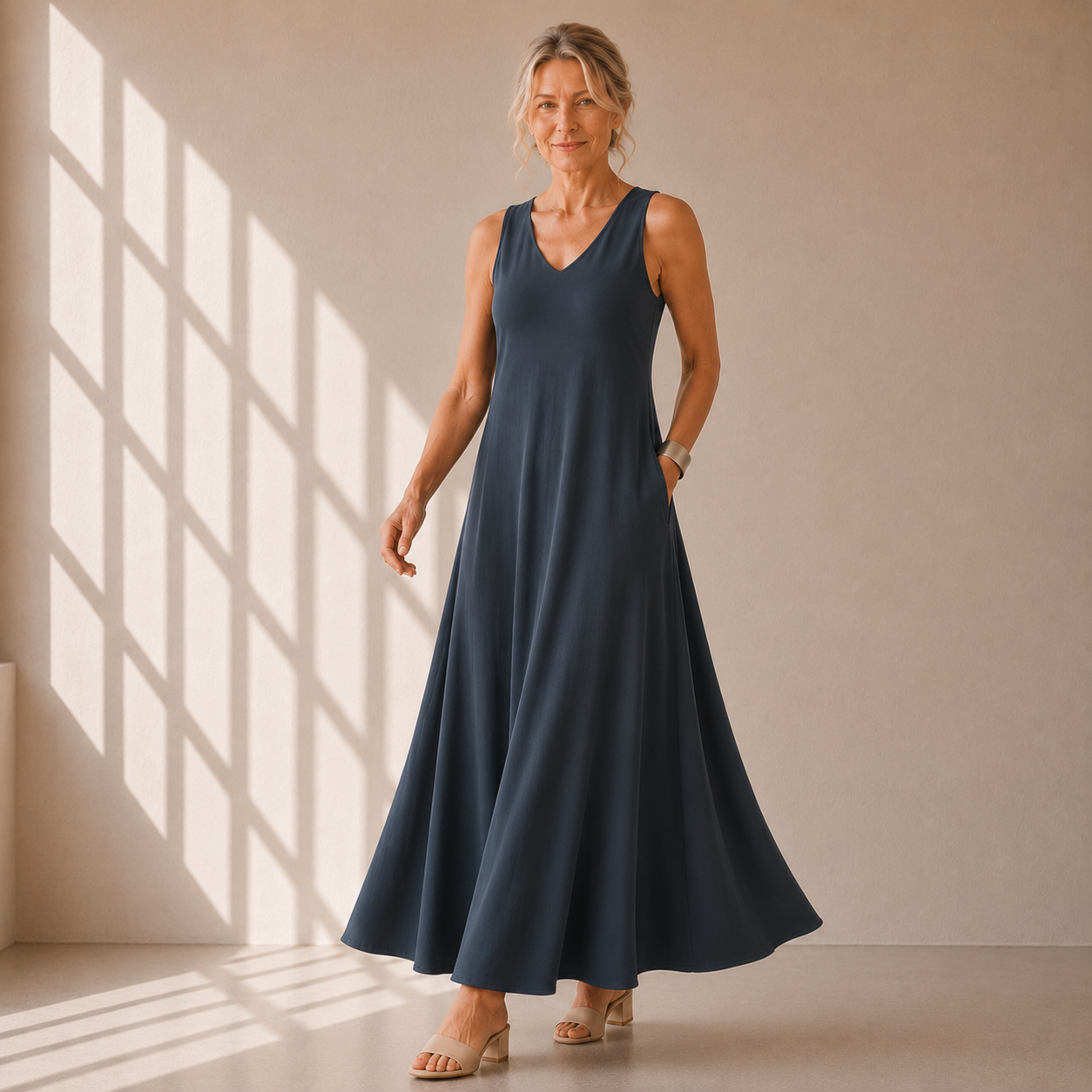 Flowy V-Neck Maxi Dress